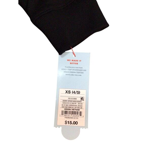 Girls Long Sleeve Black Spider Web Sparkle Heart Halloween Sweatshirt XS 4/5 - Picture 5 of 7